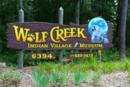 Sign for Wolf Creek Indian Village